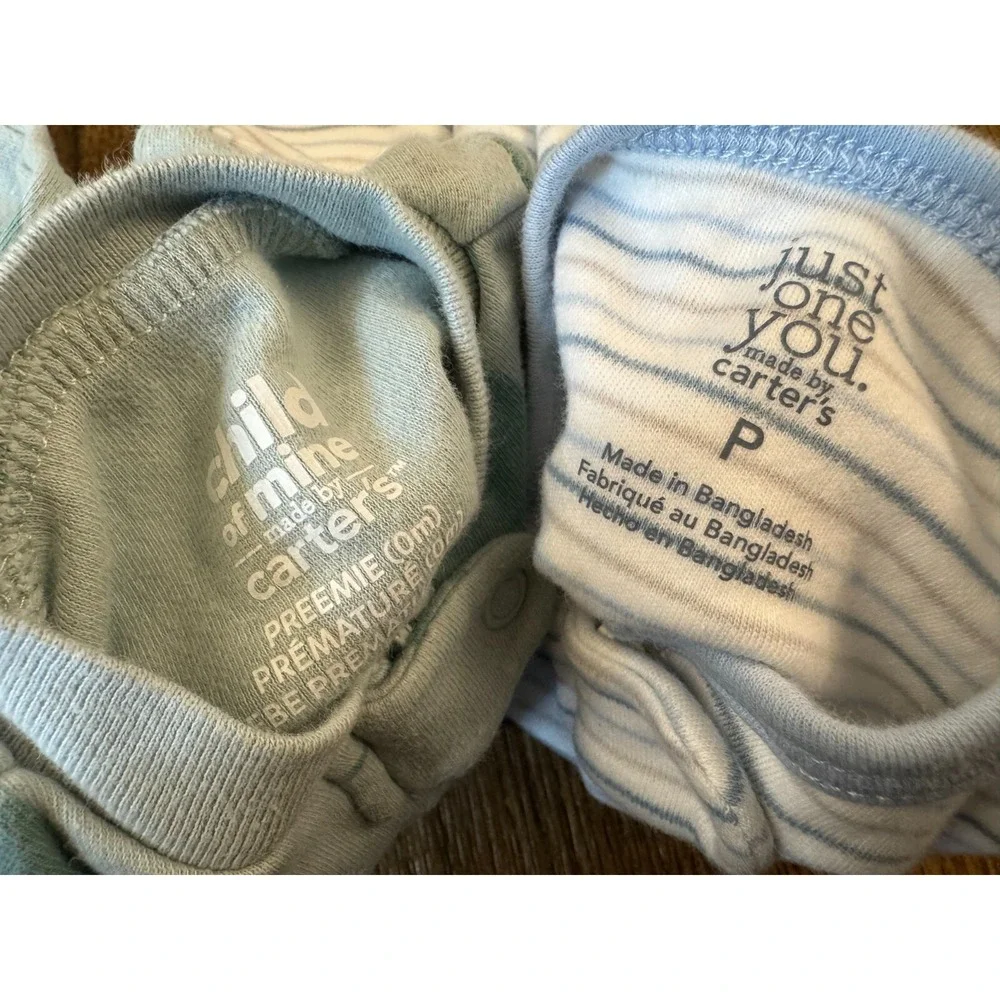 Carters Baby Boy Preemie Lot Sleepers Rompers Zipper Outfits Clothes Stripe Dino
